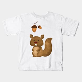 Thanksgiving Chestnut And Squirrel Autumn Woodland Nursery Kids T-Shirt